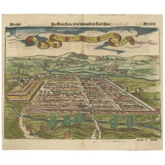 Antique Print of Cusco 'Peru' by Münster, circa 1598
