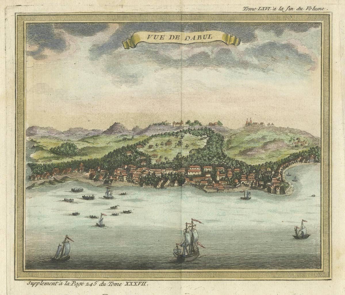 Antique Print of Dabul 'now Dabhol' India, 1766