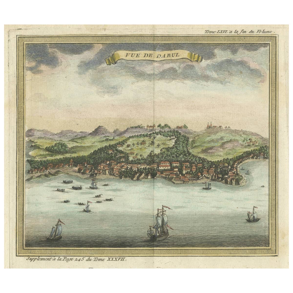 Antique Print of Dabul 'now Dabhol' India, 1766