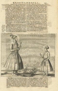 Impression ancienne de Dara Shikoh et Sipihr Shikoh par Valentijn, 1726