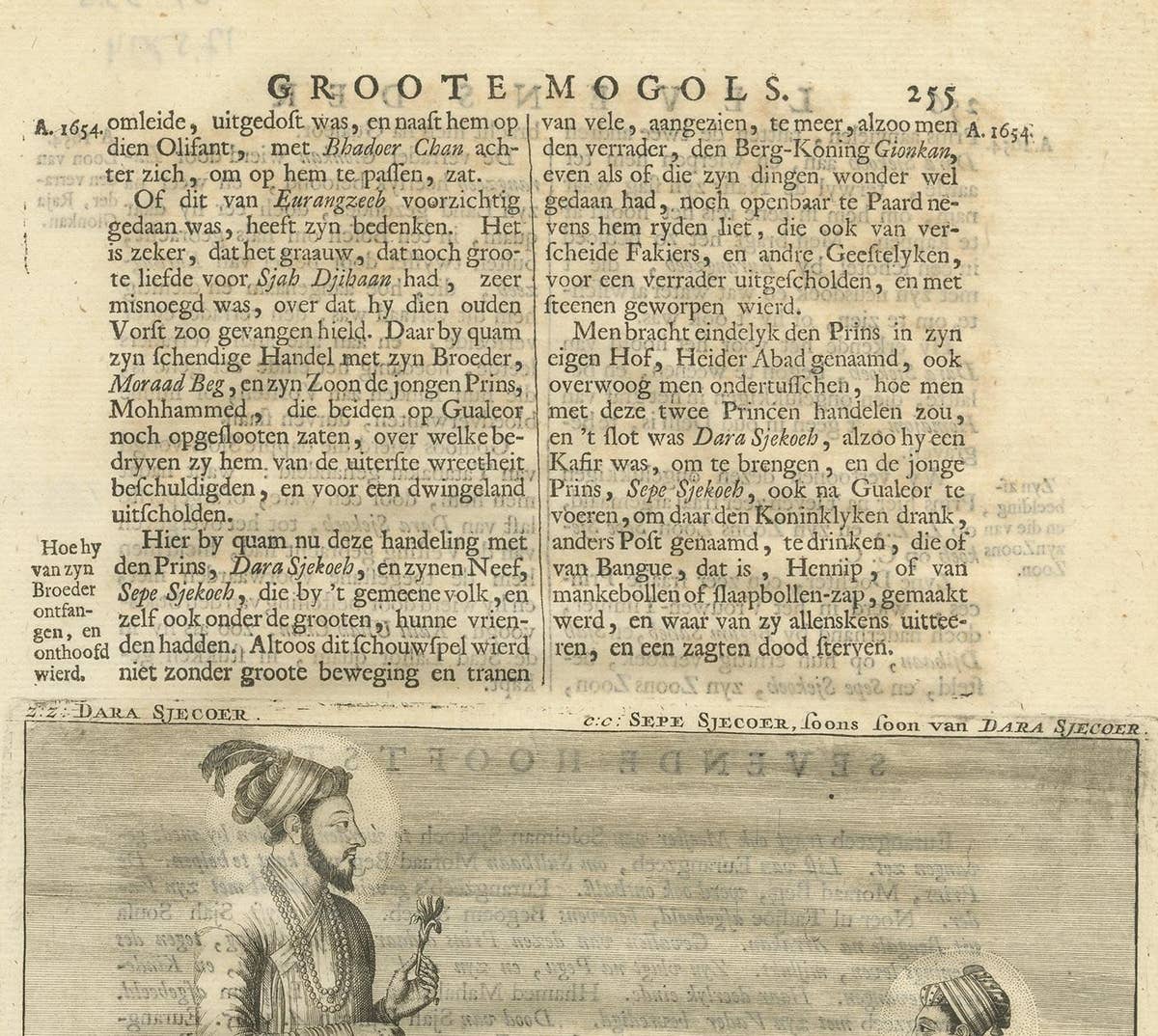 Antique Print of Dara Shikoh and Sipihr Shikoh by Valentijn, 1726