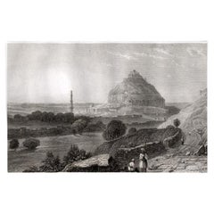 Impression ancienne de Daulatabad Fort, Inde, 1836