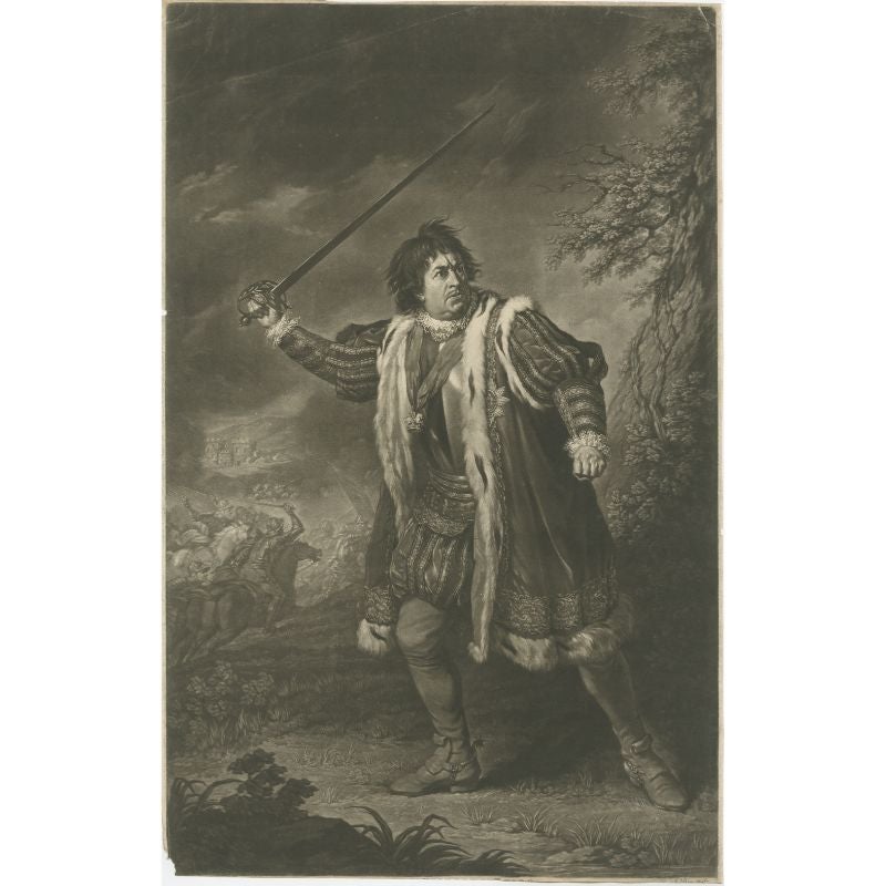 Antique Print of David Garrick as Richard iii, circa 1825 For Sale