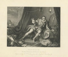 Antique Print of David Garrick in the Role of Richard III by Jones & Co, 1833
