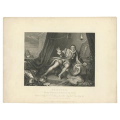 Antique Print of David Garrick in the Role of Richard III by Jones & Co, 1833