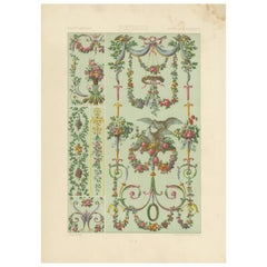 Antique Print of Decorative Art in the 18th Century, 1869