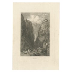 Antique Print of Delphi, Greece, 1837