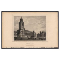 Antiker Druck von Deventer, Historische Townes in den Niederlanden, (1863)
