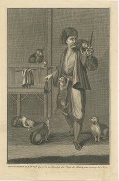 Antique Print of Dgi-Guerdgi feeding Cats in the Bazaar