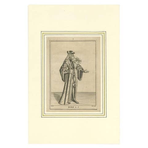 Antique Print of Dirk I of Holland by Langendijk, 1745