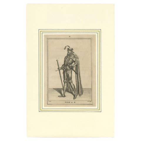 Antique Print of Dirk II of Holland, 1745