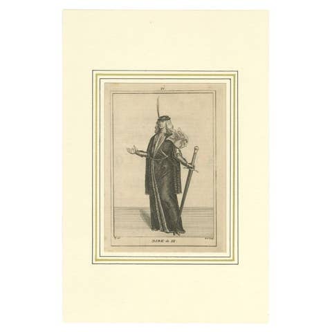 Antique Print of Dirk III of Holland by Langendijk, 1745