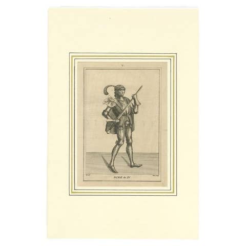 Antique Print of Dirk IV of Holland by Langendijk, 1745