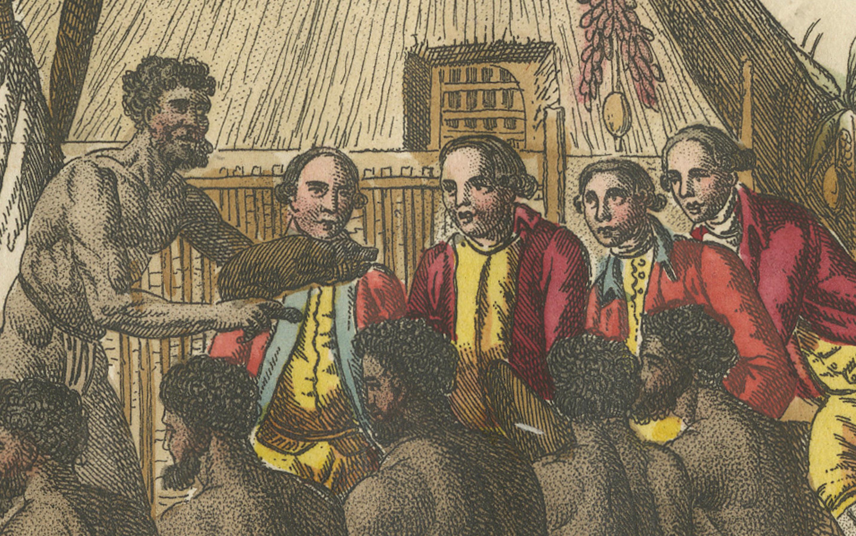 Kapitän Cook werden göttliche Ehren zuteil: Eine feierliche Begegnung, um 1820 im Angebot 2