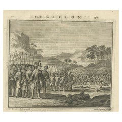 Antique Print of Don Pedro in Ceylon or Sri Lanka, 1726