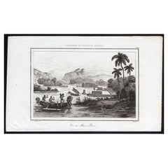 Antique Print of Dory Harbour, New Guinea, 1836