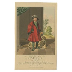Antique Print of Duke Ulrich Von Württemberg, the "Swabian Henry VIII", Germany