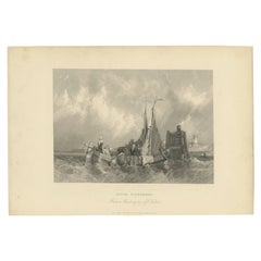 Antique Print of Dutch Fishermen 'c.1860'