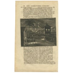 Antique Print of Dutch Guards and a Tiger by Valentijn, 1726