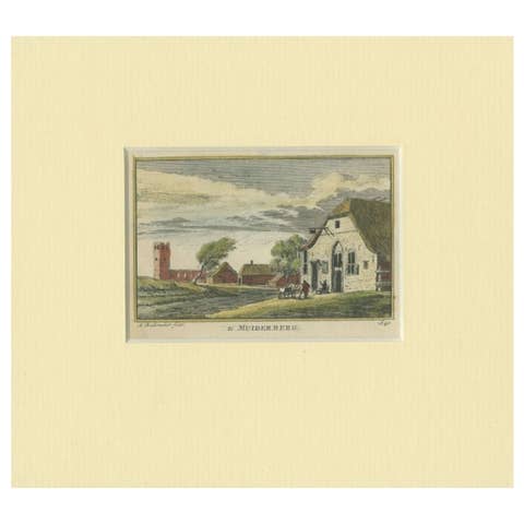 Antique Print of Dutch the Village of Muiderberg, C.1730