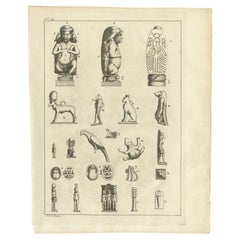 Antique Print of Egyptian Objects, 1773