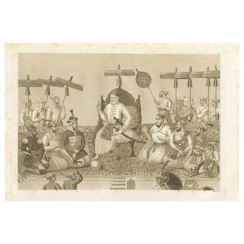 Antique Print of Eight Rulers of the House of Bijapur in India, '1831'