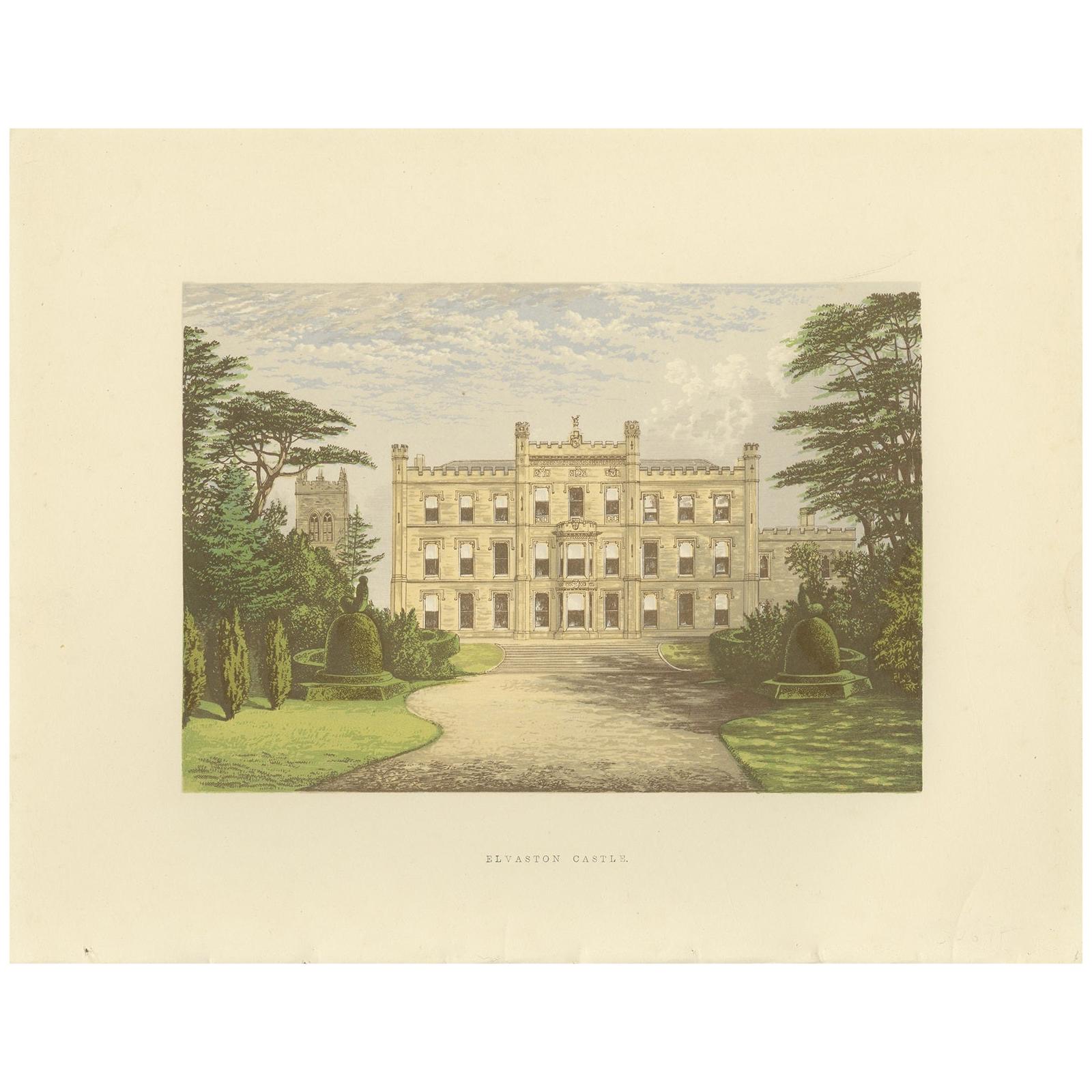 Antique Print of Elvaston Castle by Morris, 'circa 1880'