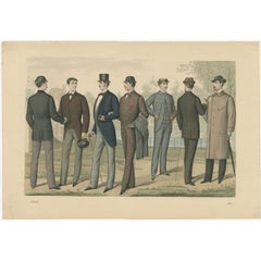Grabado antiguo de Moda en abril de 1883 por Klemm & Weiss, c.1900
