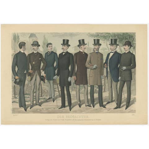 Antique Print of Fashion in April 1886 by Klemm & Weiss, circa 1900