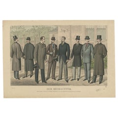 Gravure ancienne de La mode en avril 1891 par Klemm & Weiss, circa 1900