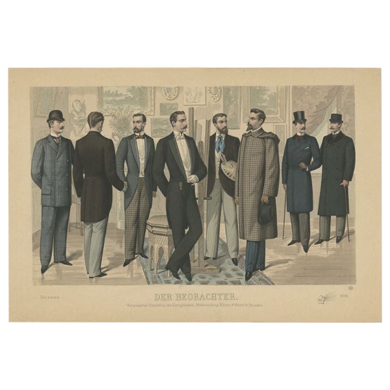Impression ancienne de la mode en décembre 1892 par Klemm & Weiss, c.1900