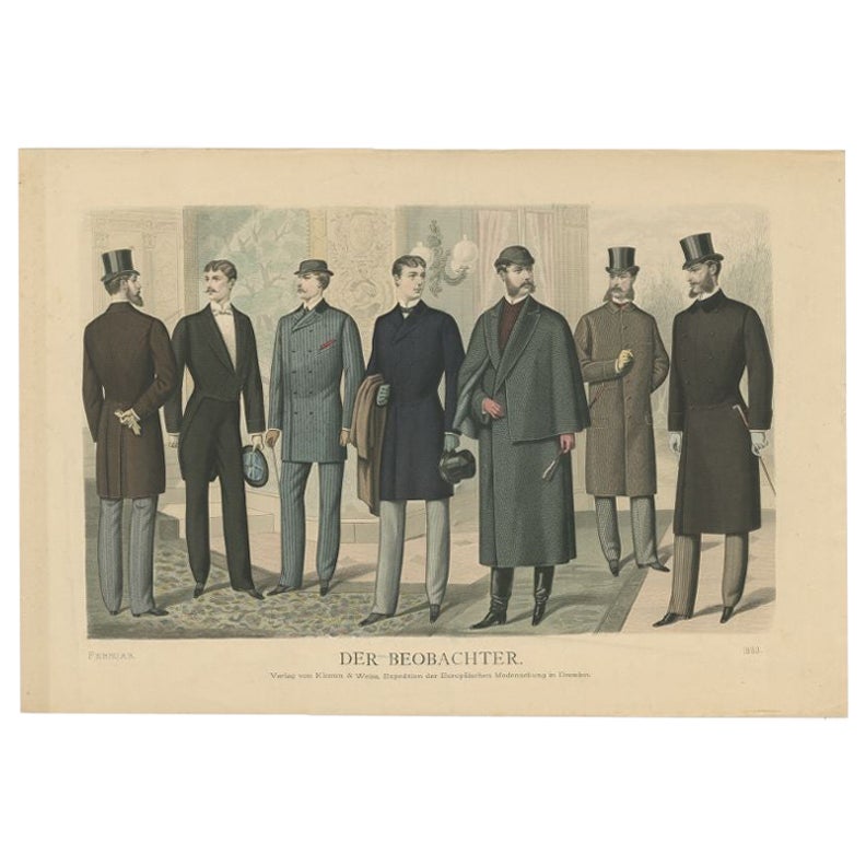 Impression ancienne de la mode en février 1883 par Klemm & Weiss, c.1900