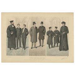 Antiker Modedruck aus dem Februar 1899 von Klemm & Weiss, um 1900