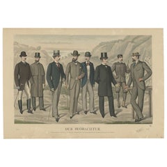 Antiker Modedruck im Juni 1890 von Klemm & Weiss (ca. 1900)