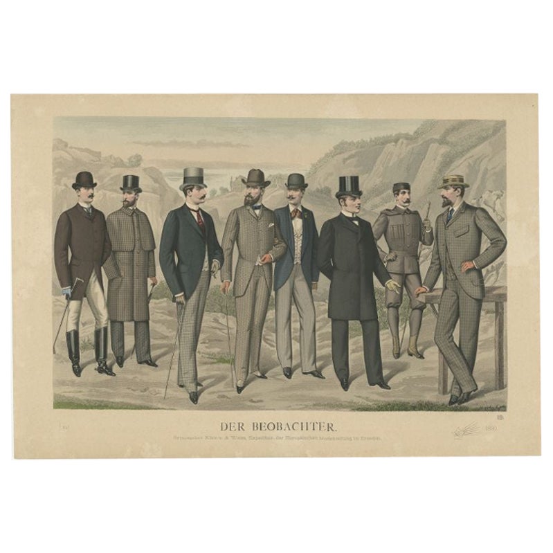Antiker Druck von Mode im Juni 1890 von Klemm & Weiss, um 1900