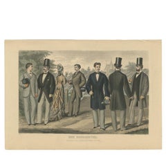 Antique Print of Fashion in May 1877 by Klemm & Weiss, circa 1900