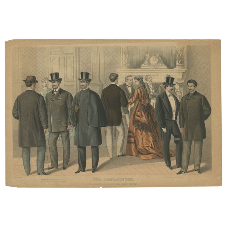 Antiker Modedruck im November 1872 von Klemm & Weiss, um 1900