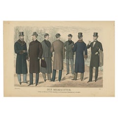 Gravure ancienne de La mode en novembre 1882 par Klemm & Weiss, circa 1900