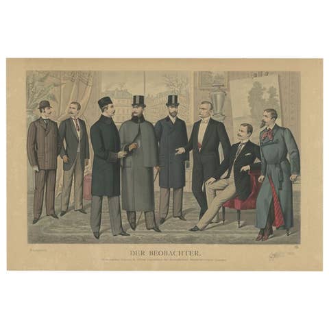 Antique Print of Fashion in November 1890 by Klemm & Weiss, circa 1900