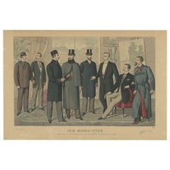 Gravure ancienne de la mode en novembre 1890 par Klemm & Weiss, circa 1900