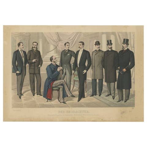 Antique Print of Fashion in November 1891 by Klemm & Weiss, circa 1900