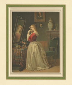 Antique Print of Feminine Rituals: The Toilette in Victorian Art, circa 1880