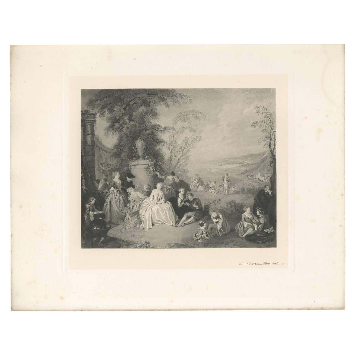 Antique Print of 'Fête Galante' made after J.B.J. Pater (1902)
