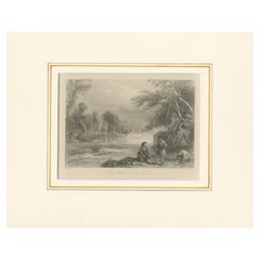 Antique Print of Fishermen by Rogerson '1844'