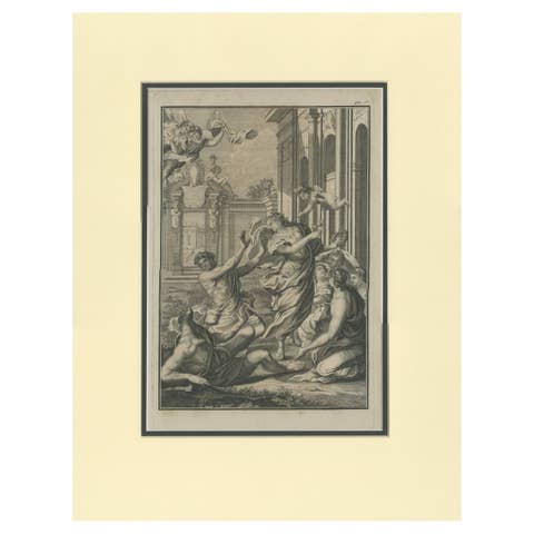 Antique Print of Flora Turning Limace Into a Slug by Volckamer 'c.1710'