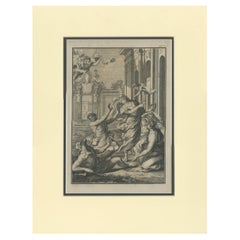 Antiker antiker Druck von Flora, die Limace in einen Koffer dreht, von Volckamer 'c.1710'