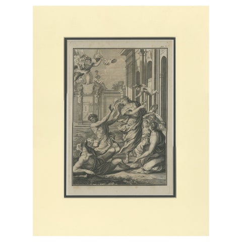 Antique Print of Flora Turning Limace Into a Slug by Volckamer 'c.1710'