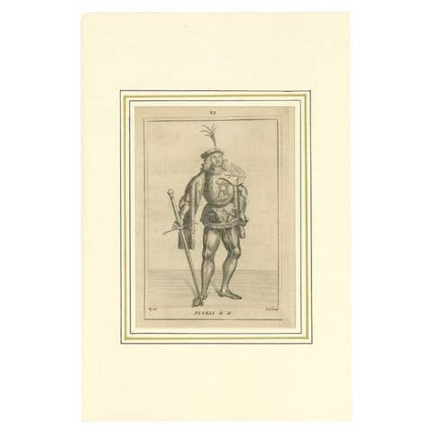 Antique Print of Floris II, Count of Holland, 1745