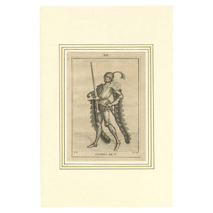 Antique Print of Floris V, Count of Holland, 1745