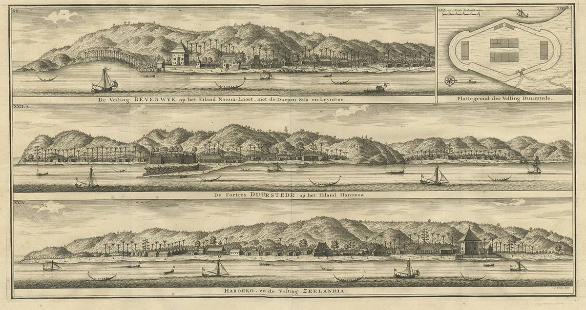 Antique Print of Fortifications in Indonesia by Valentijn '1726'